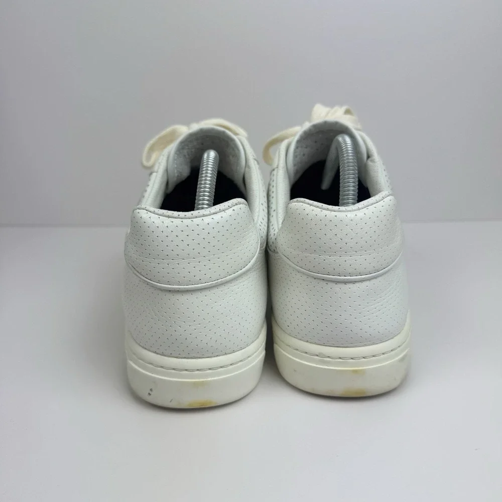 Auth Gucci Sneakers Men's GG Leather White PRAGA 212452 Shoes 7.5 G US 8 Eu 41.5